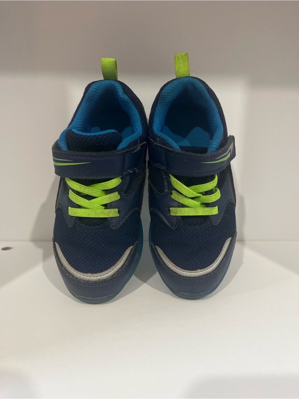 Kids Navy and Neon Green Athletic Sneakers - Unbranded